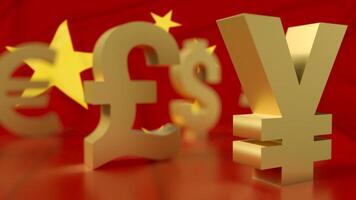 The Chinese yuan symbol for Business concept 3d rendering. photo