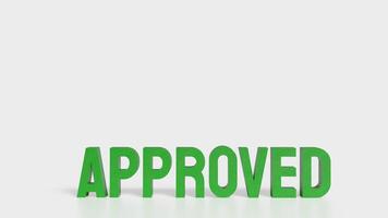 The green Approve on white background image 3d rendering. photo