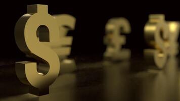 The Gold dollar symbol for Business concept 3d rendering. photo