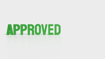 The green Approve on white background image 3d rendering. photo