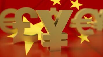 The Chinese yuan symbol for Business concept 3d rendering. photo