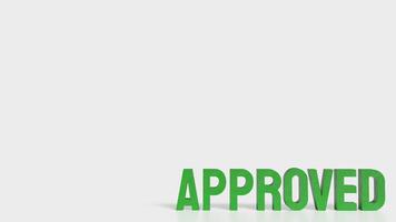 The green Approve on white background image 3d rendering. photo