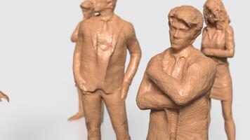 The Business wood figure on white background 3d rendering. photo