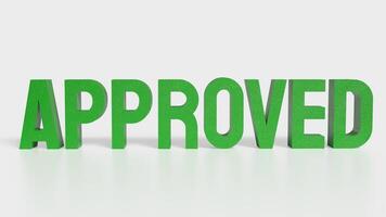 The green Approve on white background image 3d rendering. photo