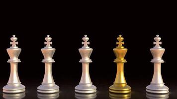 The Chess on Black Background 3d rendering. photo