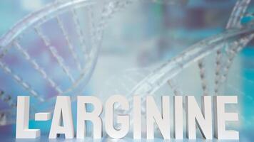 The l arginine text on DNA background for medical and sci concept 3d rendering. photo