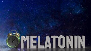 The melatonin and clock for medical and sci concept 3d rendering. photo