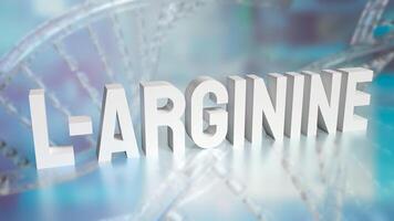 The l arginine text on DNA background for medical and sci concept 3d rendering. photo