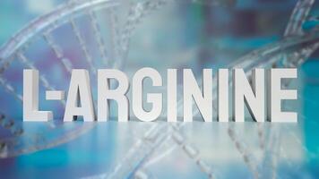 The l arginine text on DNA background for medical and sci concept 3d rendering. photo