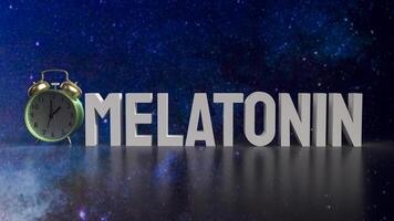 The melatonin and clock for medical and sci concept 3d rendering. photo