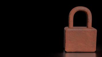 The Rusty lock for Cybersecurity or technology concept 3d rendering. photo