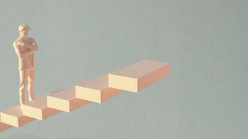 The Man on stair for Business concept 3d rendering. photo