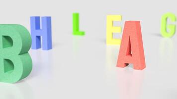 The alphabet multi color on white background for education or kid concept 3d rendering. photo