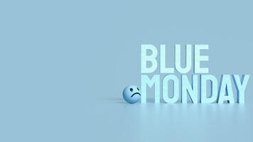 The Blue money text and sad emotion image 3d rendering. photo