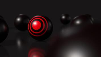 The red target on black ball for business concept 3d rendering. photo