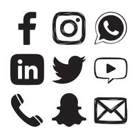 a black and white image of a social network icon vector