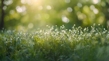 Spring Flowers In A Blurred Green Background photo