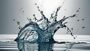 Water Splashing and Creating a Crown of Droplets photo