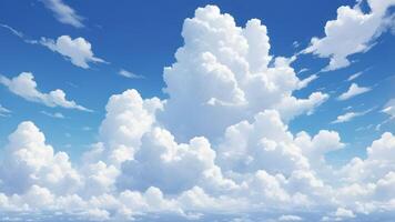 White Clouds Floating Across a Blue Sky photo