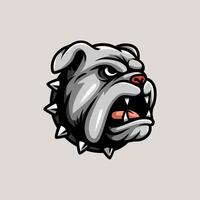angry dog bulldog line art style sketch classic vintage design illustration vector