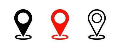 Map pointers. isolated elements. Location navigation icon. outline illustration. Geo location point. EPS 10 vector
