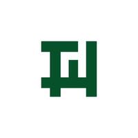 letter tw simple geometric square abstract logo vector