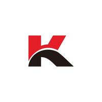 letter k shadow loop 3d flat simple logo vector