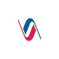 letter la linked ribbon simple geometric colorful logo vector