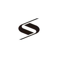 letter ls simple linked ribbon shape logo vector