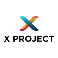 Colorful X Project Logo with Vibrant Gradient and Sharp Details vector