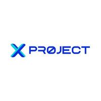 Modern X Project Logo with Dynamic Blue and Grey Colors vector