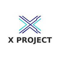 Futuristic X Project Logo with Geometric Lines and Gradient Effect vector