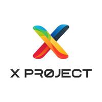 X Project Logo with Bold and Gradient Letter X vector