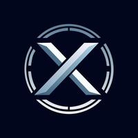 High-tech X Project Logo with Bold Metallic X and Sleek Design vector