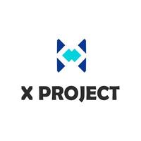Sleek X Project Logo with Bold Circular Stroke and Gradient vector
