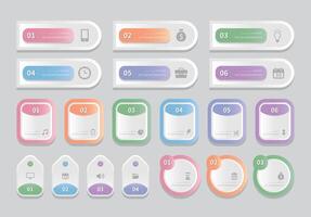 Rectangle and circle infographics, business icons, computer, office icons, , isolated vector