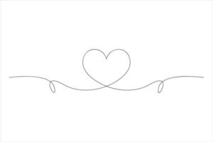Minimalist continuous line heart icon vector