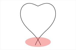 Simple elegant heart in a continuous line vector