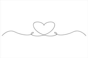 Single line heart symbol art design vector