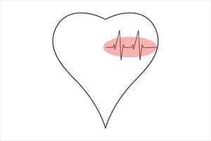 Sleek continuous heart drawing of outline art illustration vector