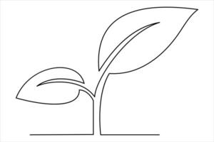 Timeless continuous line illustration of plant growth capturing the essence of nature vector