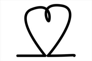 Minimalist continuous heart one line drawing vector