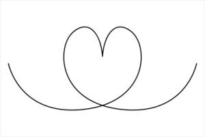 Simple heart symbol in one continuous line vector