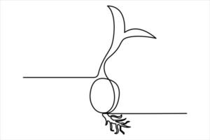 Stylish continuous one-line plant growth art a minimalist approach to botanical illustrations vector