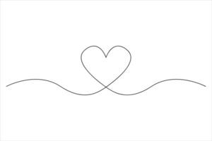 Elegant heart in a single line vector