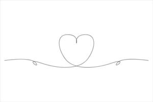Minimal continuous line heart for designers vector