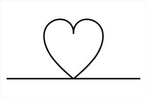 Simple heart symbol in one line vector