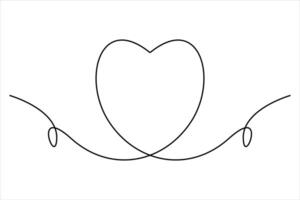 Minimal heart symbol with one line vector