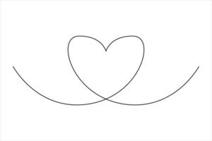 Modern minimalist one line heart design vector