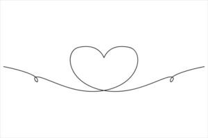 Minimalist one ine heart outline design vector